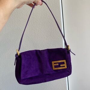 Fendi Purple Suede Baguette